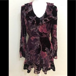 Missguided Sz 6 Devore Ruffle Tea Floral Dress